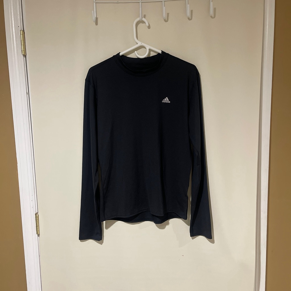 NWOT Men's Adidas Black Silver Long Sleeve Performance Tee Shirt XL